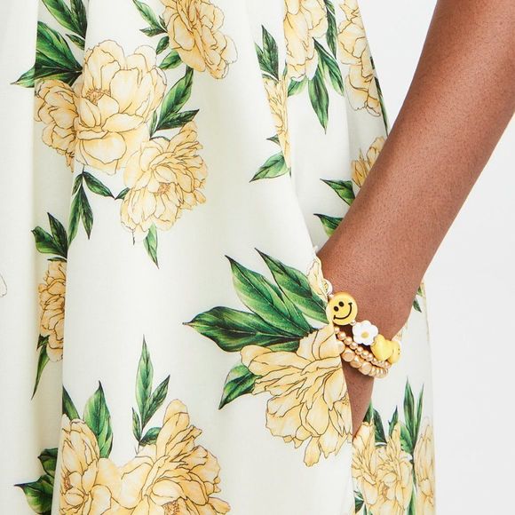 Agua Bendita Leandra Voila Dress Deco Yellow Floral Maxi Smocked Ruffle Shopbop - Picture 6 of 15